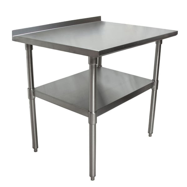 Bk Resources Work Table Stainless Steel Undershelf, Plastic feet 1.5" Riser 30"x24" SVTR-3024 - main